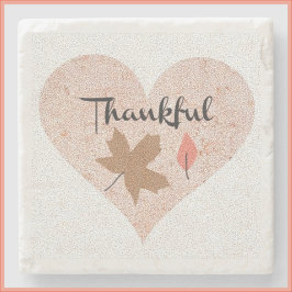 Land Peach Thankful Heart och Löv Stenunderlägg