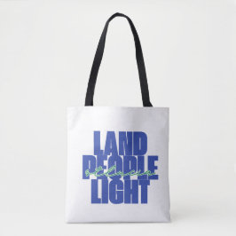 Land People Light | St Lucia Blue och Grönt Text Tygkasse