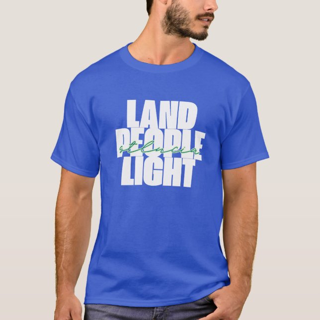 Land People Light | St Lucia White and Grönt Text T Shirt (Framsida)