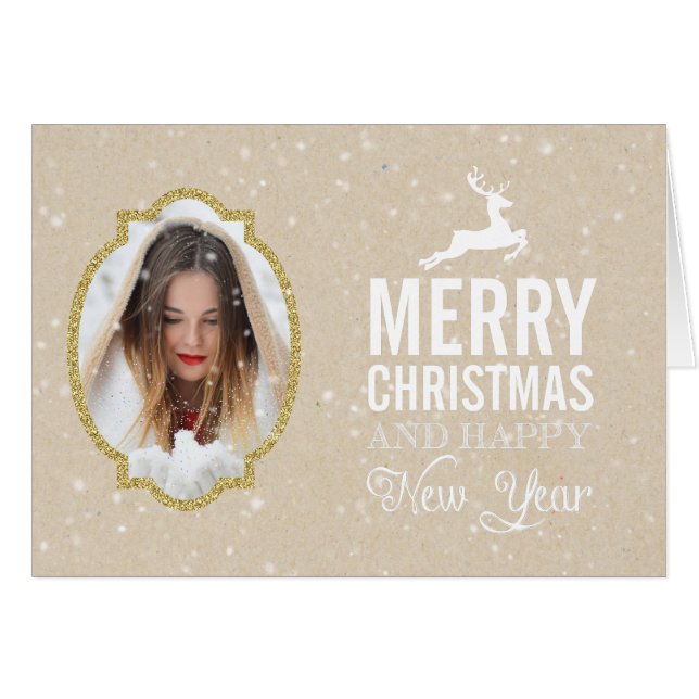 Land Photo Snöre Ram julkort Hälsningskort (Framsidan Horizontal)