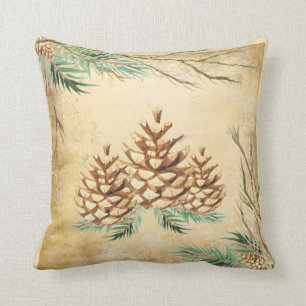 Land Pinecone Vintage Elegant Greenery Helgdag Kudde