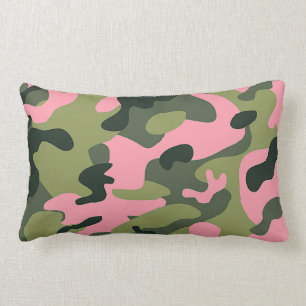 Land Pink Grön Armé Kamouflage Mönster Lumbarkudde