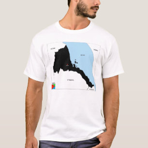 land politiska karta flagga tee shirt