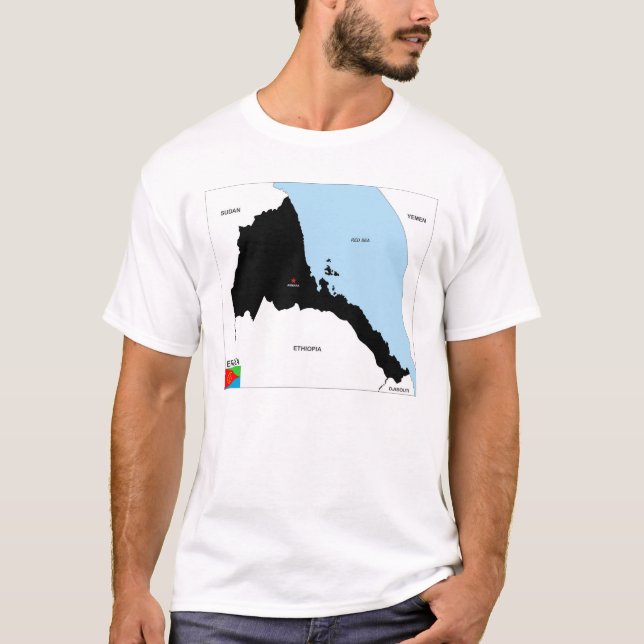 land politiska karta flagga tee shirt (Framsida)
