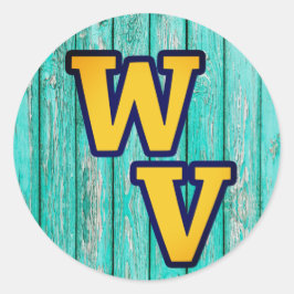 Land Primitive Old Wood Farmhouse Väster Virginia Runt Klistermärke