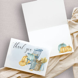 Land Pumpkin Blue Watercolor Tack Kort