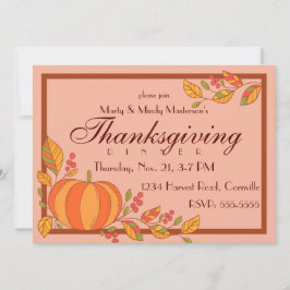 Land Pumpkin Thanksgiving Dinner Party Inbjudningar