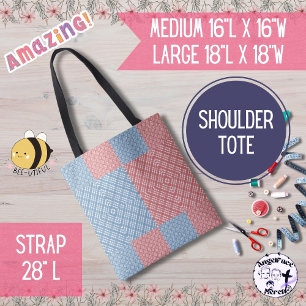 Land Quilt Rosa och Blue Tygkasse