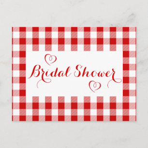 Land Red Gingham Play Rustic Möhippa Inbjudan Vykort