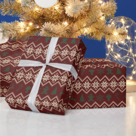 Land Red Grönt Snöflingor jul Presentpapper
