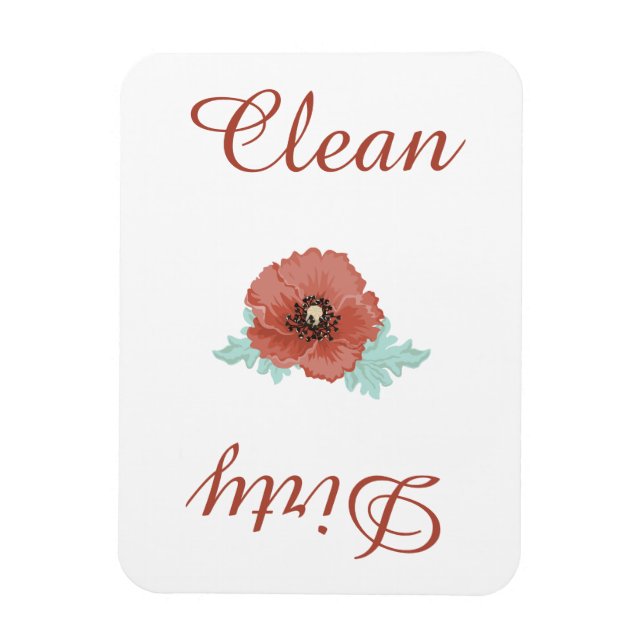 Land Red Peonies Dishwasher Magnet (Vertikal)