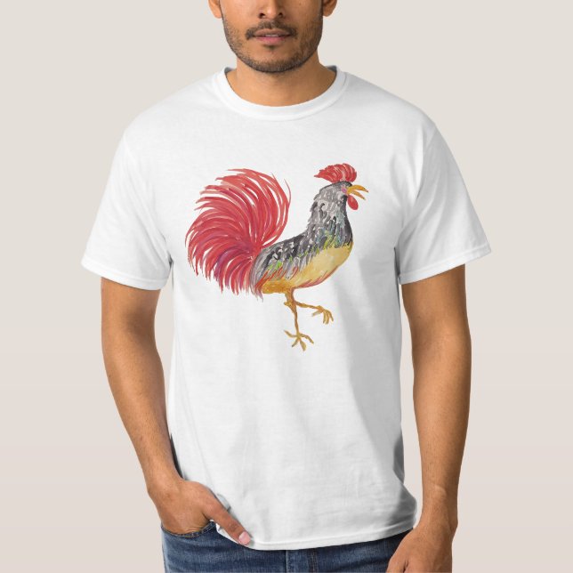 Land Red Tupp Watercolor Illustration T Shirt (Framsida)