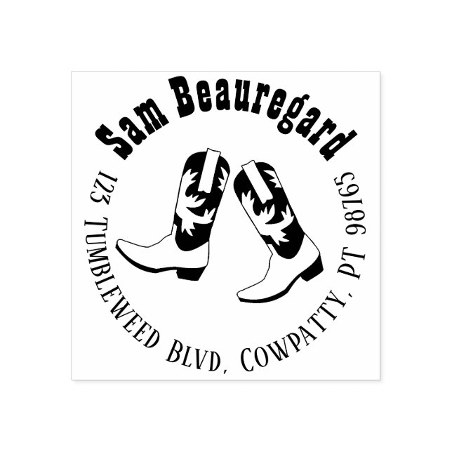 Land Returadress Frimärke Line Dancing Boots Stämpel (Tryck)