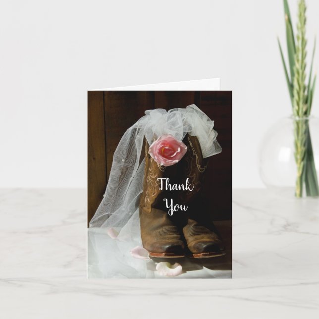 Land Ro Cowboy Boots Bridesmaid Tack Kort (Framsida)