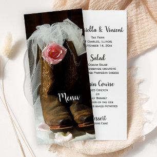 Land Ro och CowboyBoots Westerna Bröllop Menu Meny