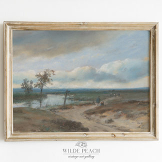 Land Road med Pond Vintage Painting Poster