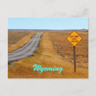 Land Road Open Range Wyoming Vykort