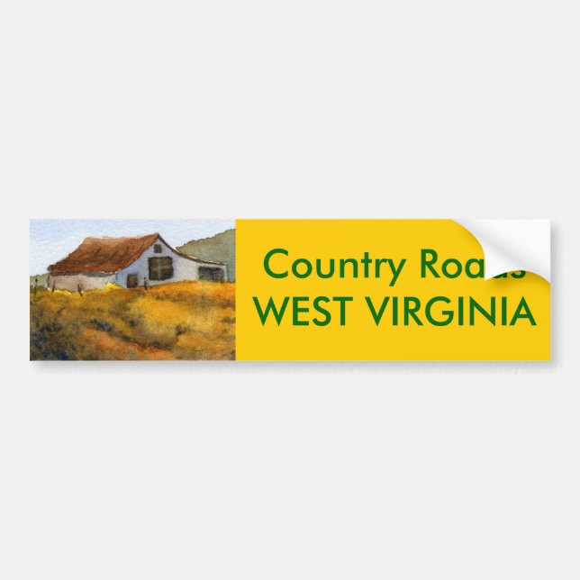 Land Roads Bumper Sticker Bildekal (Framsidan)