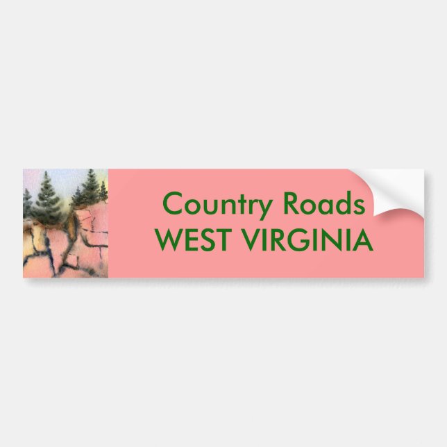 Land Roads Bumper Sticker Bildekal (Framsidan)