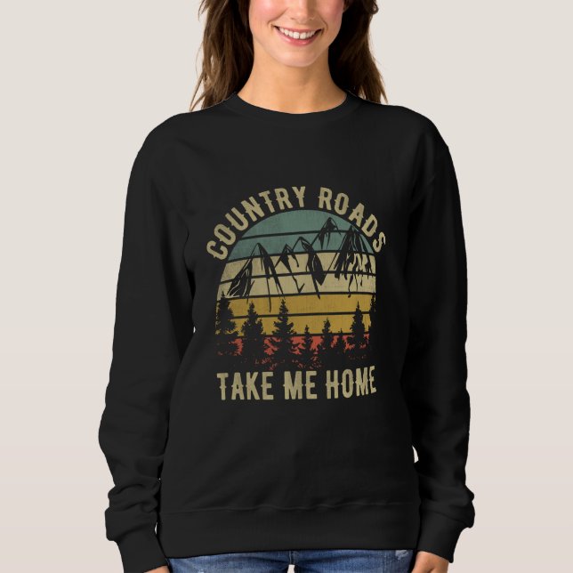Land Roads ta mig hem Cowboy Westerna Virginia T Shirt (Framsida)