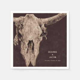 Land Rodeo Westernare Brown Bull Skull Pappersservett