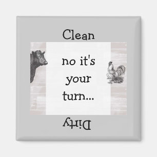 Land Roligt Cow Tupp Dishwasher Magnet