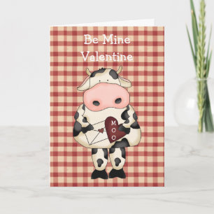 Land Roligt Moo Cow Valentine Day Card Helgkort