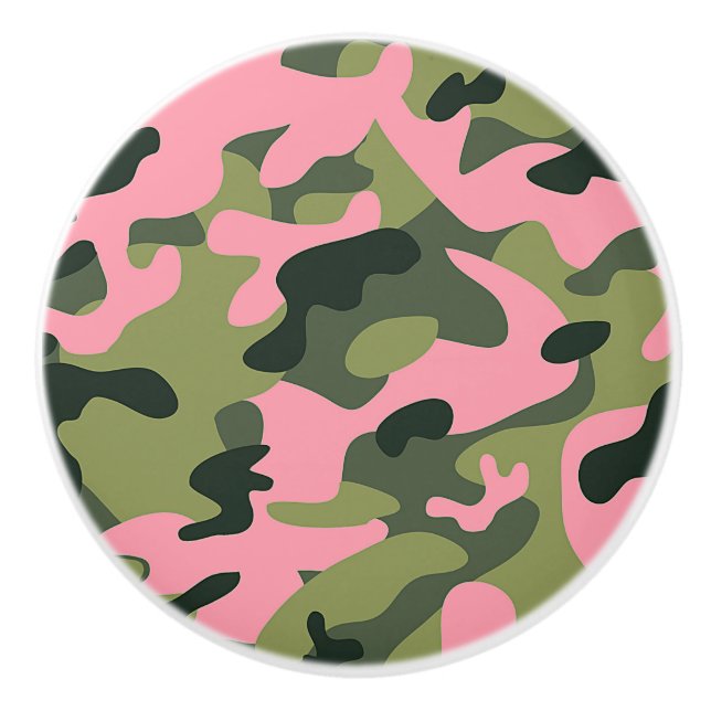 Land Rosa Grönt armén Camo Camouflage Mönster Knopp (Framsidan)