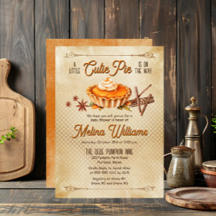 Land Rustic A Little Cutie Paj Baby Shower Inbjudningar