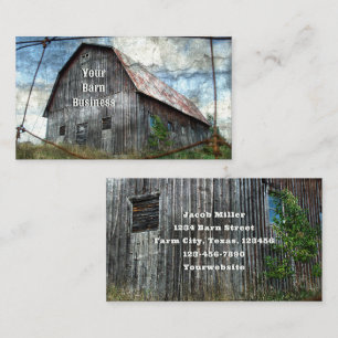 Land Rustic Agricultural Barn Visitkort