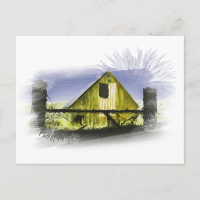 *~* Land Rustic Barn American Flagga AR19 Vykort (Framsida)