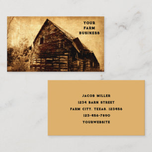 Land Rustic Barn Vintage Brown Sepia Struktur Visitkort