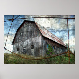 Land Rustic Barn Vintage Struktur Design Poster