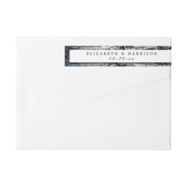 Land Rustic Birch Träd Bröllop Etikettband (Baksidan)