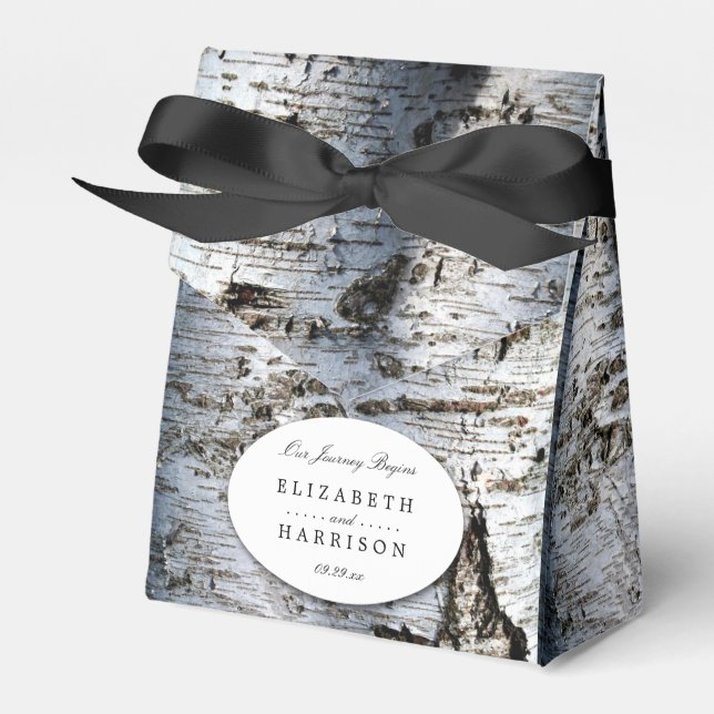 Land Rustic Birch Träd Bröllop Presentaskar (Framsidan Sidan)