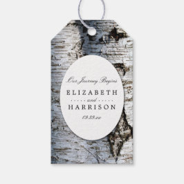 Land Rustic Birch Träd Bröllop Presentetikett
