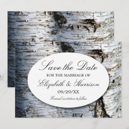 Land Rustic Birch Träd Bröllop Spara Datumet