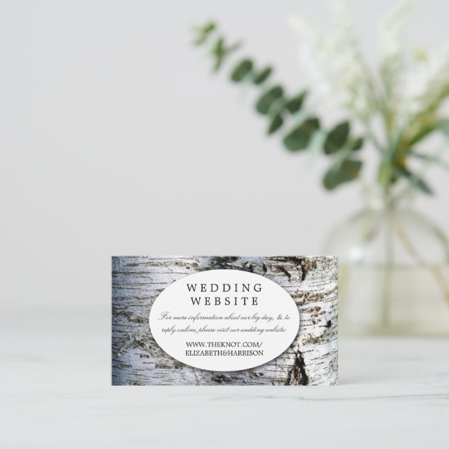 Land Rustic Birch Träd Bröllop Webbplats Infoga Tilläggskort (Stående Fram)