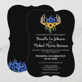 Land Rustic Blommigt Antlers bröllopsinbjudan Inbjudningar