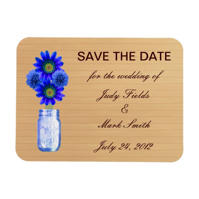 Land Rustic Blue Mason Burk Spara datum magneter (Horisontell)