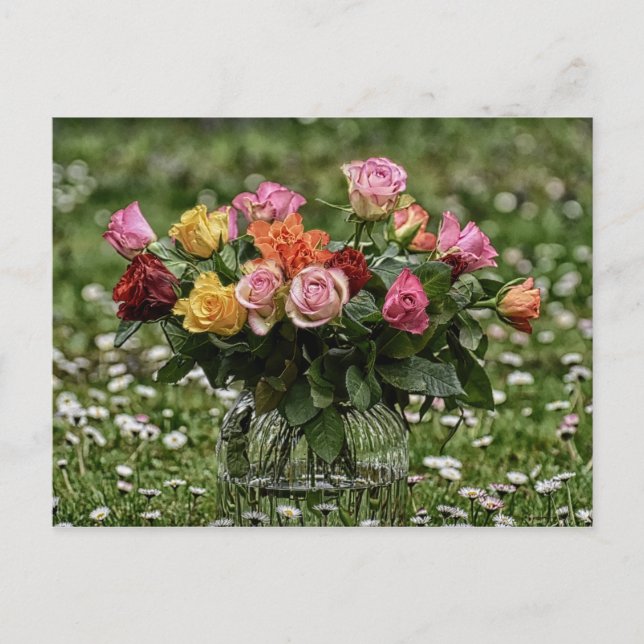 Land Rustic Bouquet of Ro Vykort (Framsida)