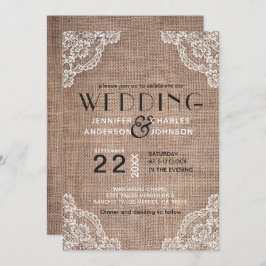 Land Rustic Burlap Fabric Snöre Trim Bröllop Inbjudningar