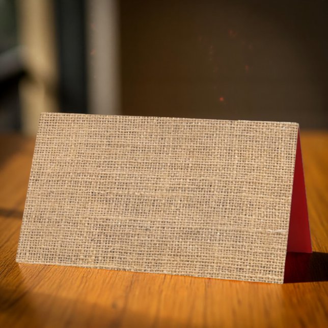 Land Rustic Burlap Sack Struktur | Helgdag Placeringskort (Skapare uppladdad)