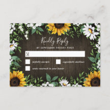Land Rustic Daisy Bröllop OSA Cards