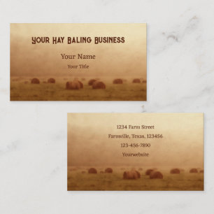 Land Rustic Farm Hay Bales Visitkort