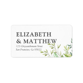 Land Rustic Foliage Bröllop Return Adressetikett