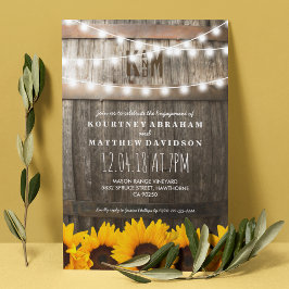 Land Rustic Förlovningsfest | Solblommor Inbjudningar