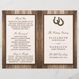 Land Rustic Horseshoe & Brown Wood Bröllop