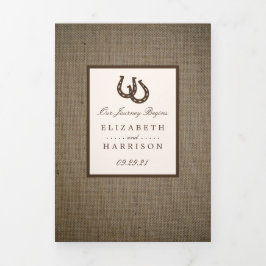 Land Rustic Horseshoe på Burlap Bröllop