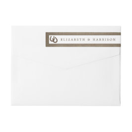 Land Rustic Horseshoe på Burlap Bröllop Etikettband